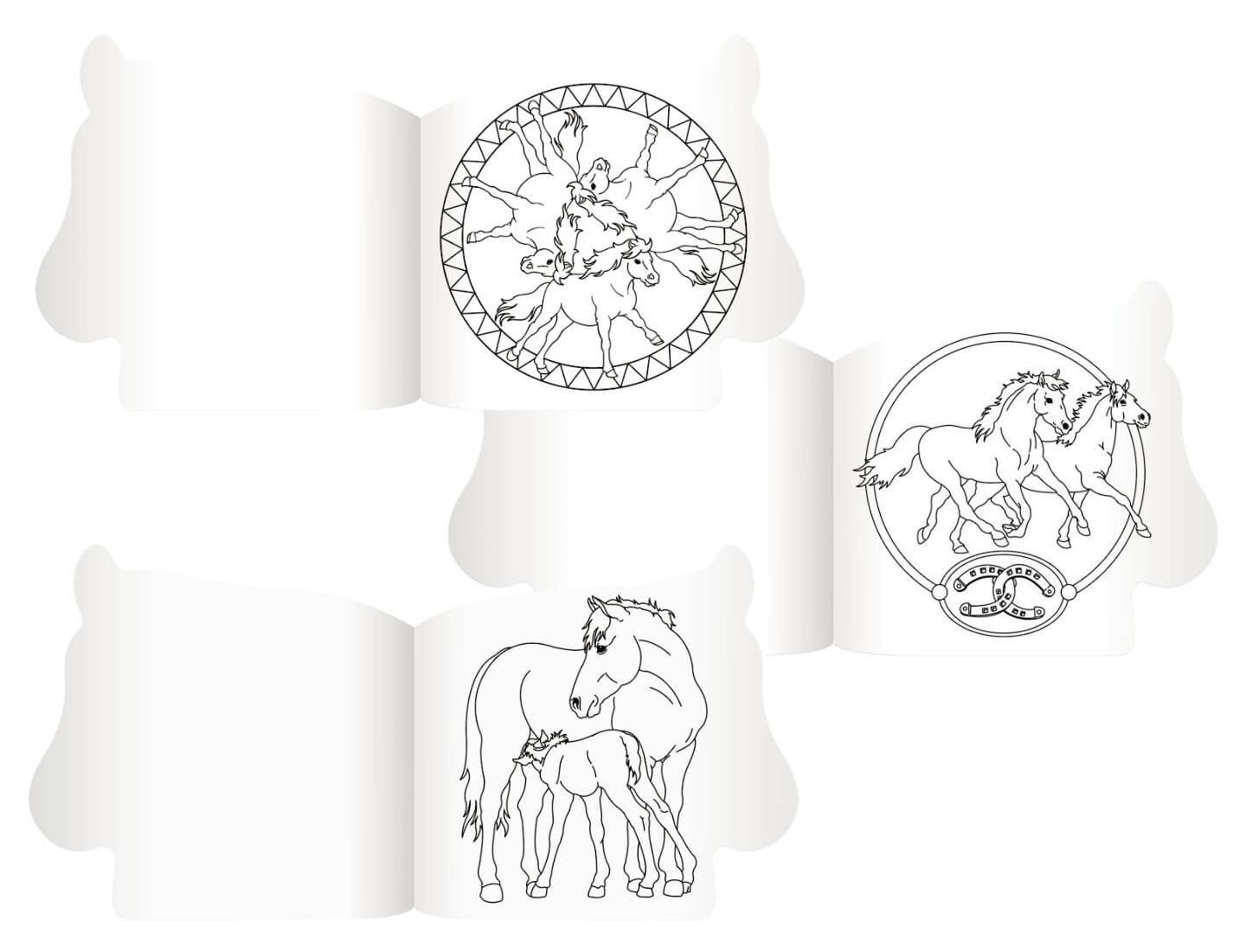 Malbuch mit Formstanzung - Pferdefreunde
