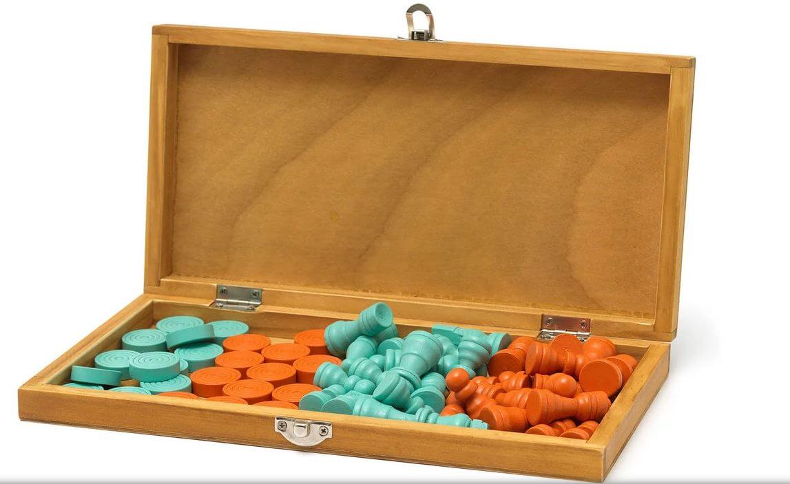 2-in-1-Schach- und Damespiel