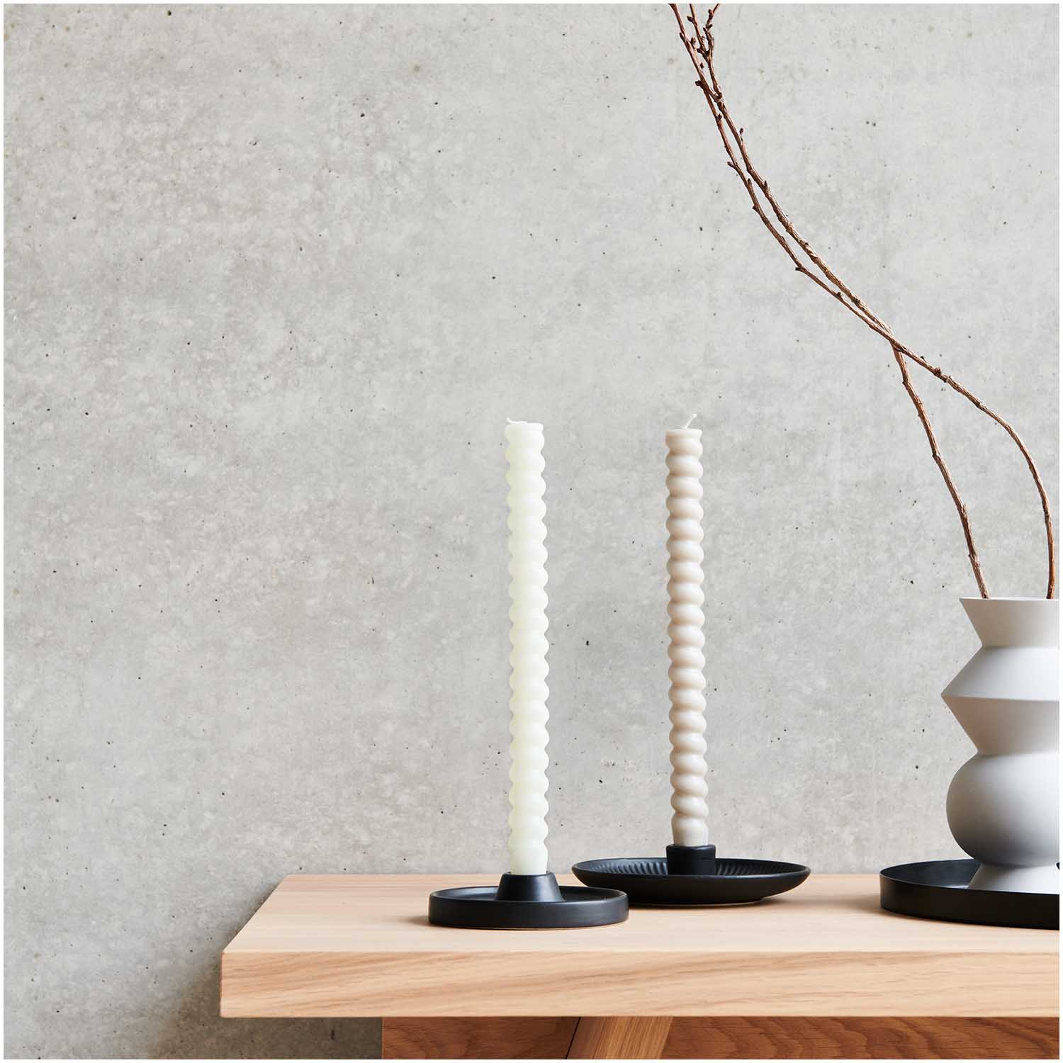 Porzellankerzenhalter, schwarz, 11,5x11,5x3cm Kerzenständer