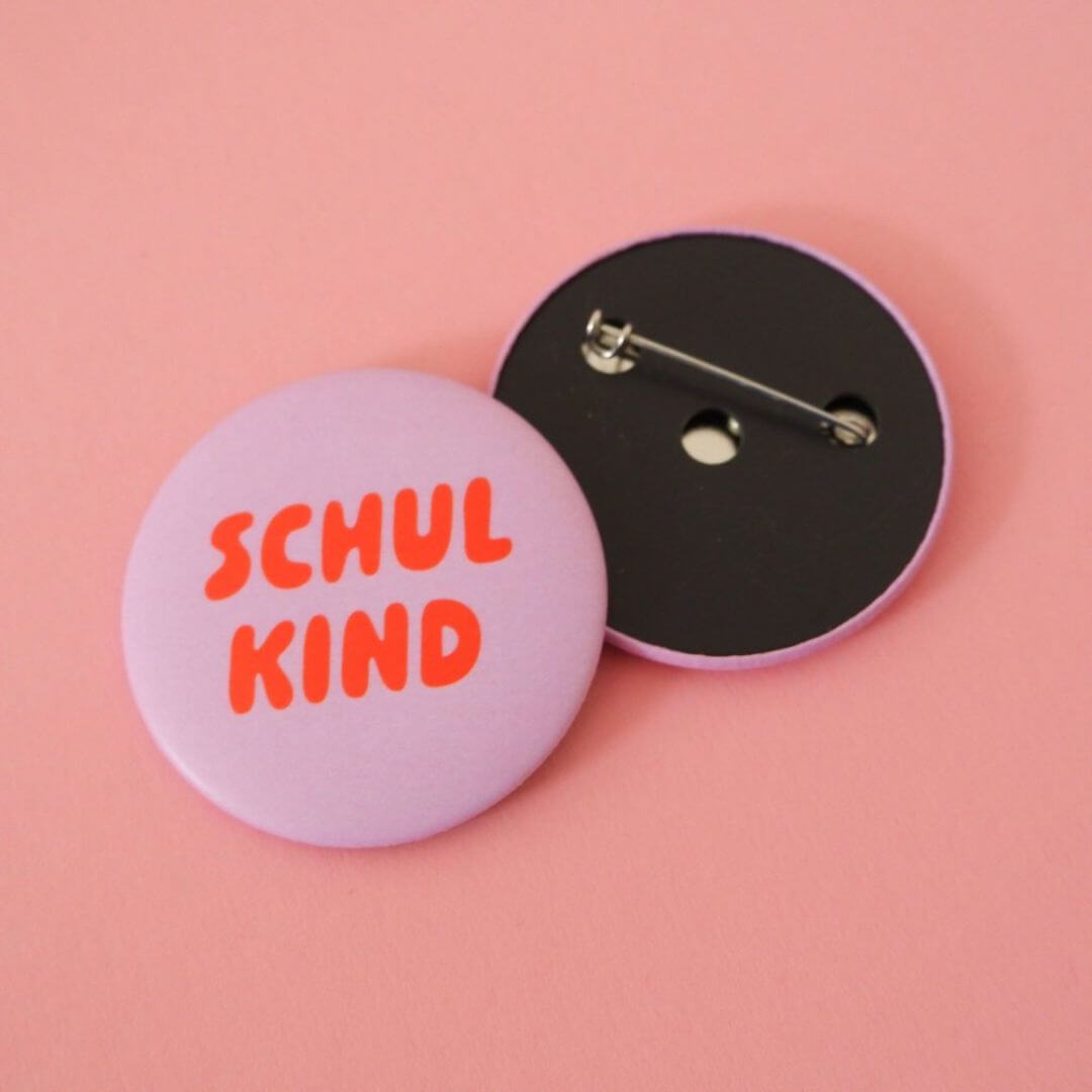 Button Schulkind - rosa/rot