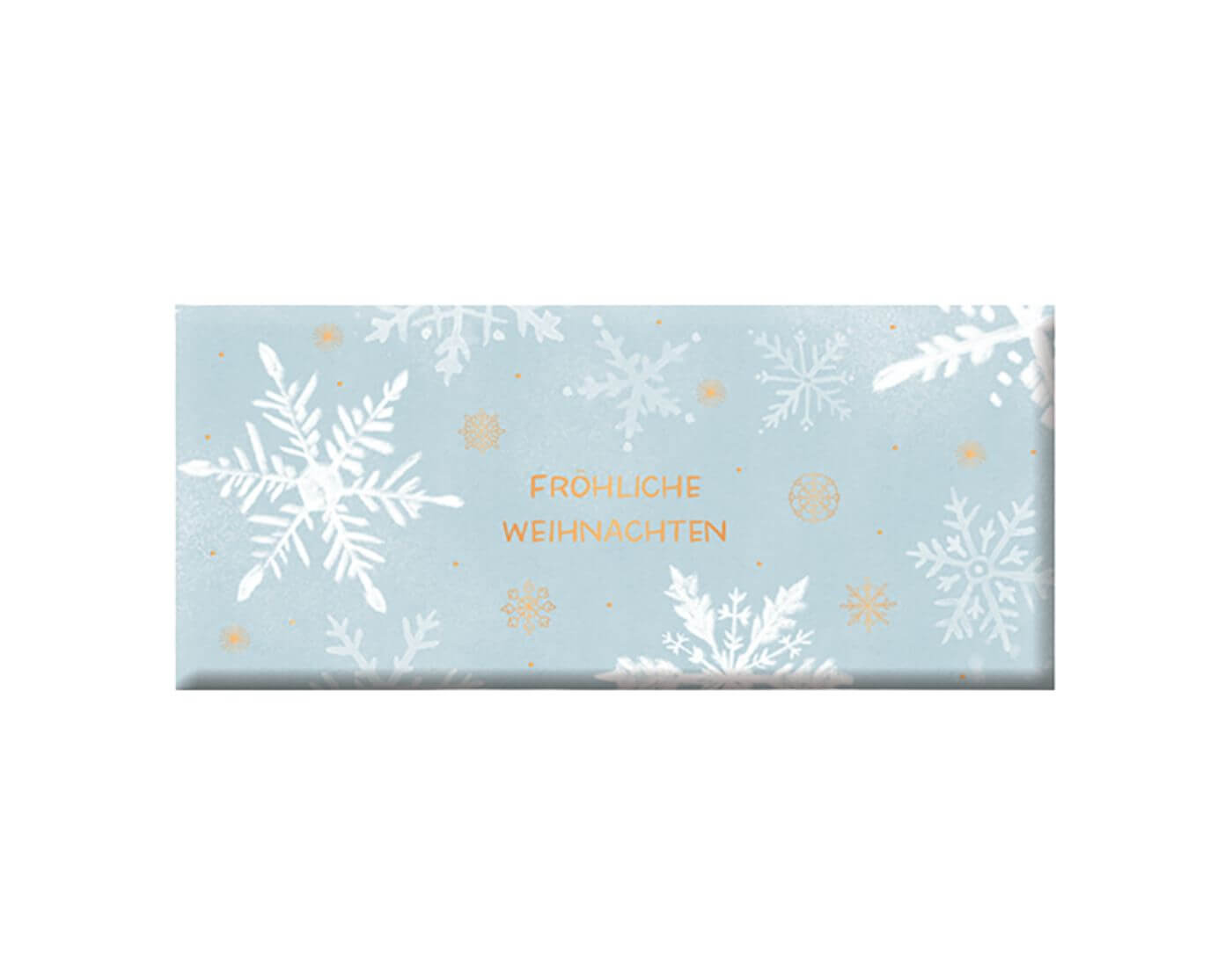 Schoko 30g Weihnachten Fröhliche Weihnachten (Schneeflocken) Goldveredelung
