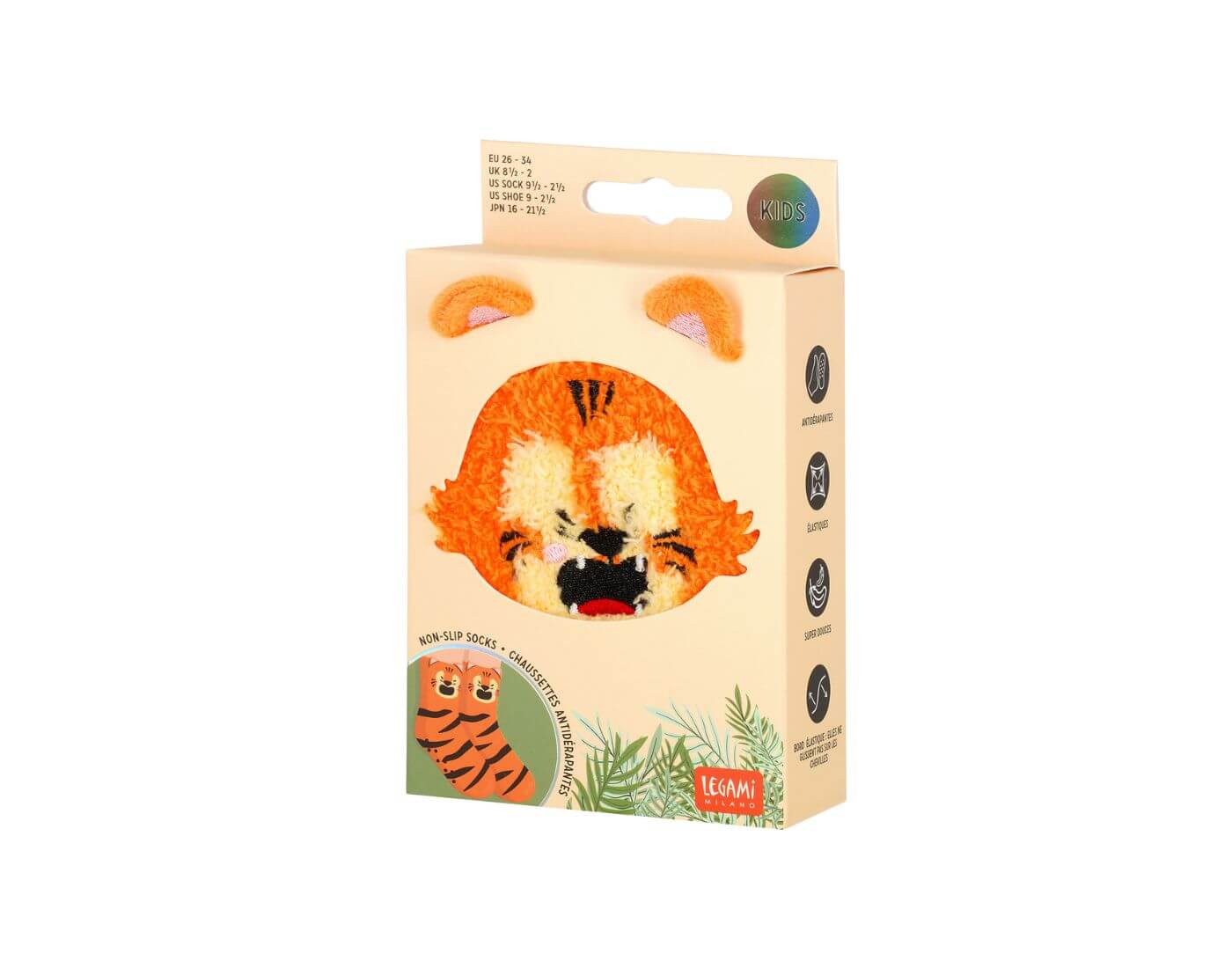 Rutschfeste Socken - Tiger - Größe 26-34