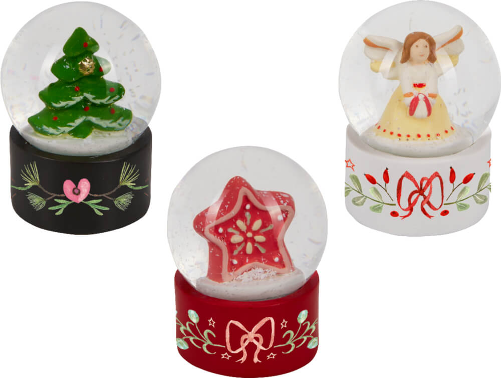 XS-Glas-Schneekugel - Festliche Weihnachten (einzeln)