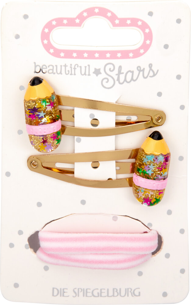 Haarclips & Haargummis Stift - beautiful Stars (einzeln)