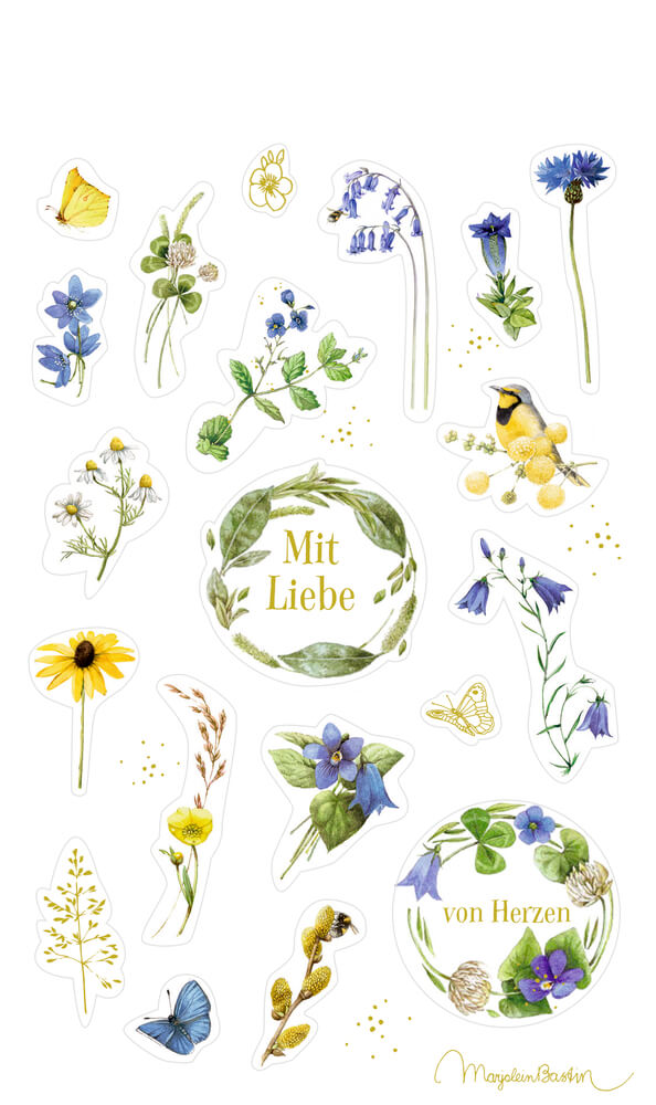 Stickerbogen: Sticker und Etiketten - Natur pur (M. Bastin)