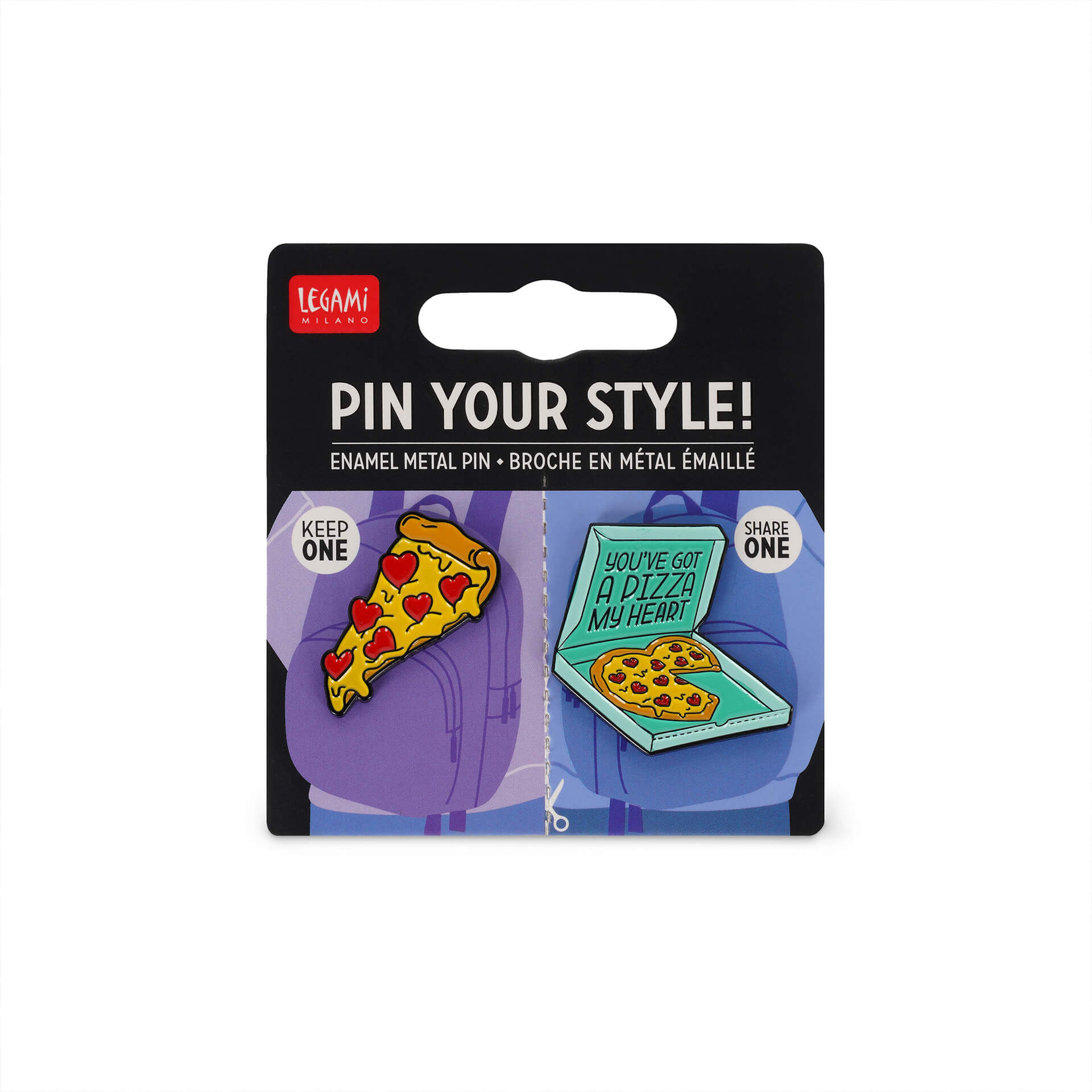 Set mit 2 Anstecknadeln - Pin Your Style! - Pizza