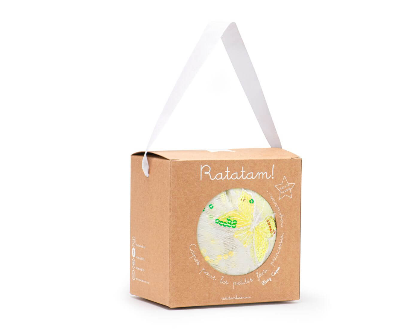 ratatam-cape-schmetterling-2-1 Cape Schmetterling - mit Pailletten bestickter Umhang - Fluogelb