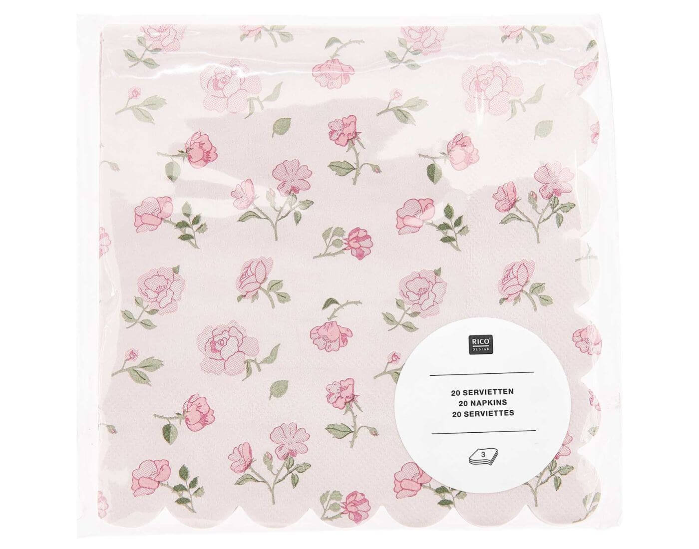 Servietten Rosen 32x31,5cm 20 Stück