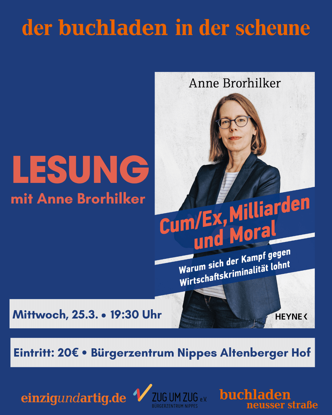 Eintritt Lesung mit Anne Brorhilker: Cum/Ex, Milliarden und Moral