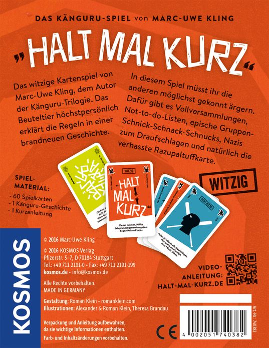 Halt mal kurz. Das Känguru-Spiel von Marc-Uwe Kling