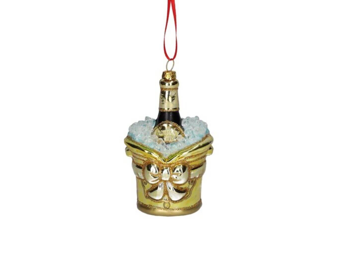 Hänger Champagnerflasche im Kühler, gold