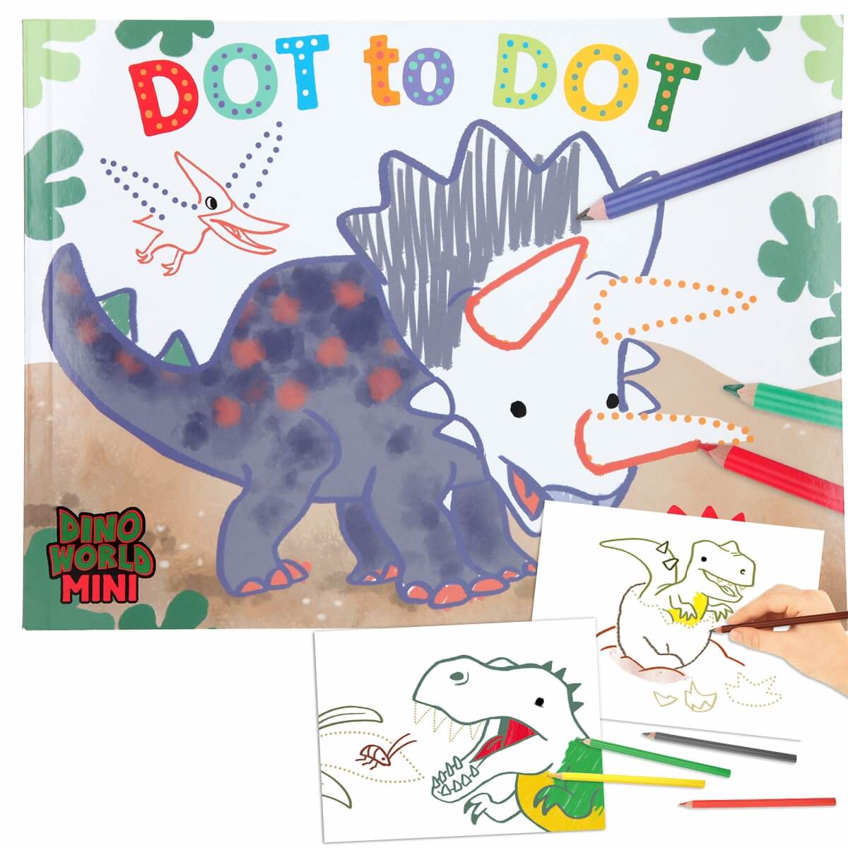 Dino World Punkt zu Punkt Malbuch MINI DINO
