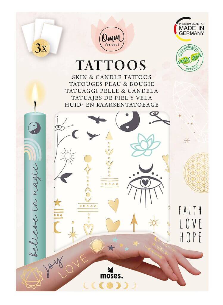 Omm for you Tattoos (für Kerzen & Haut)