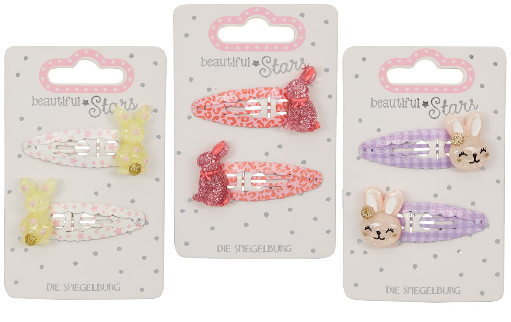 Haarclips Häschen - Beautiful Stars (einzeln)