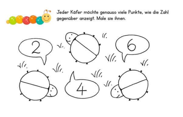 Lernraupe – Erste Zahlen