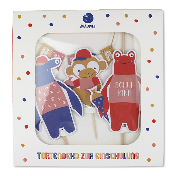 Cake Topper Schulkind - Affe und Hummer