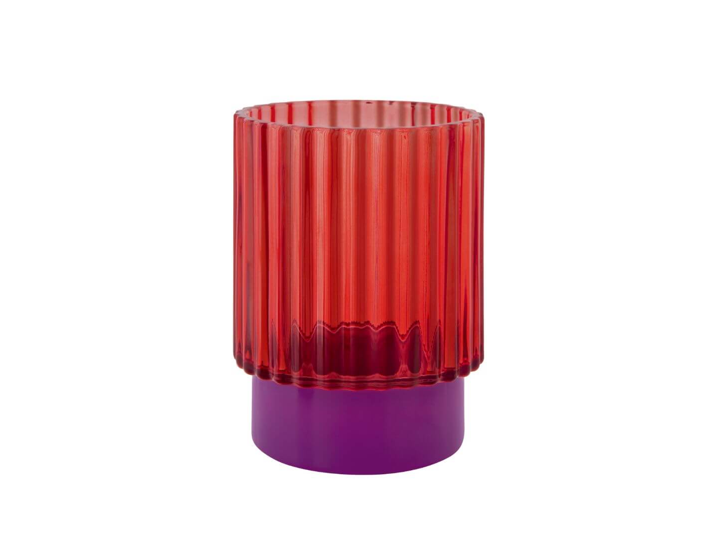Teelichtglas Lumi red