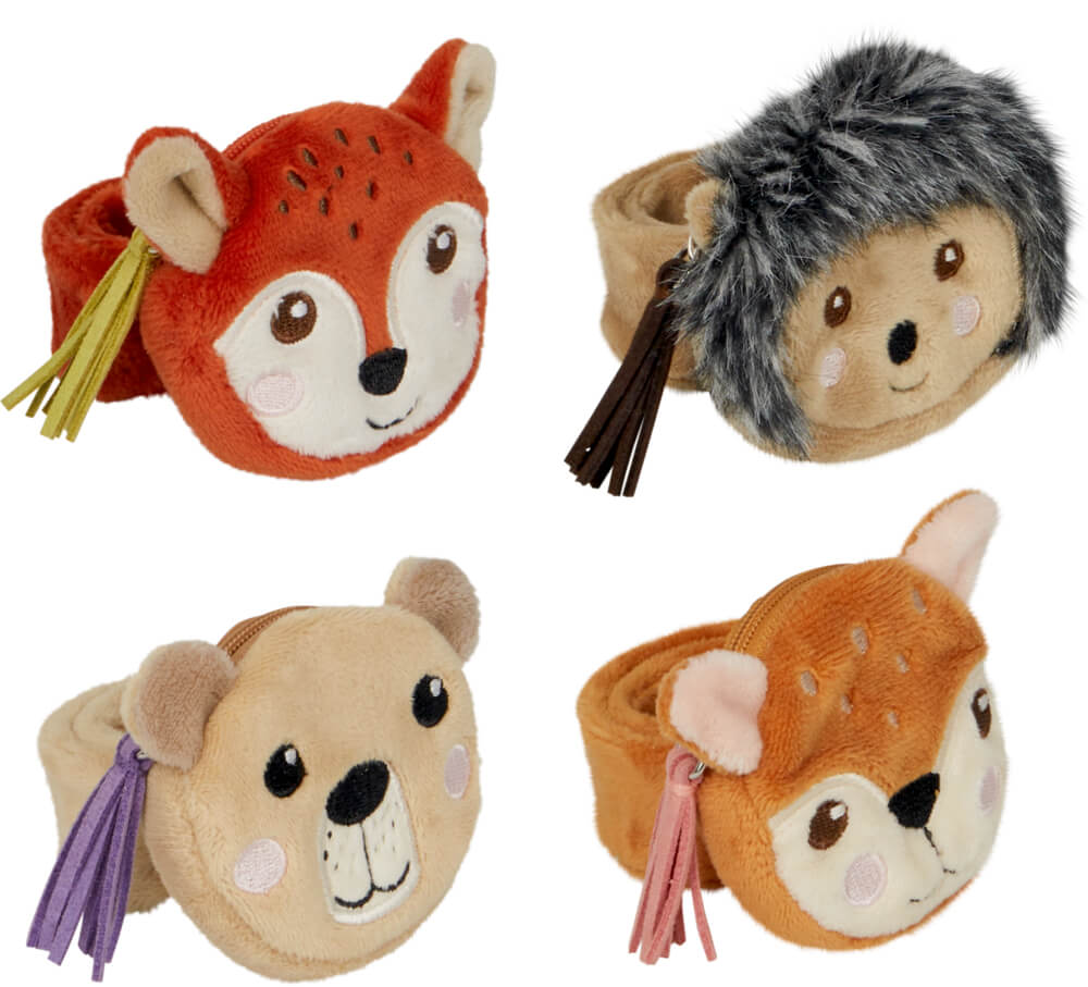Schnapparmband mit Fach - Wintertiere im Weihnachtswald (einzeln)