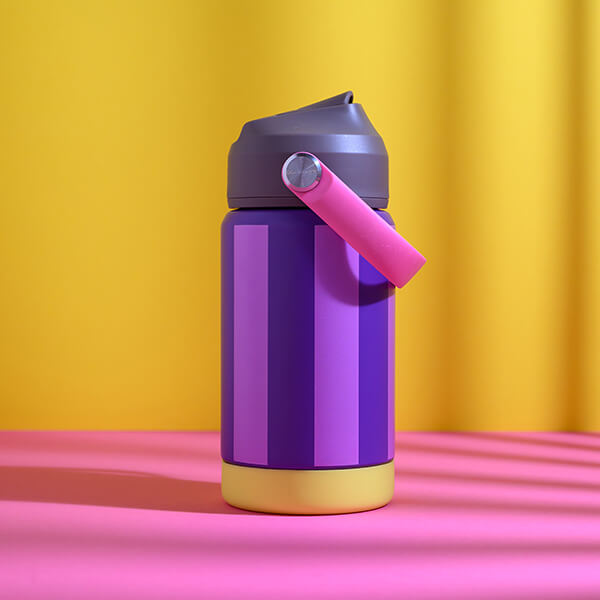 Trinkflasche Stripes, lila / flieder (350 ml)