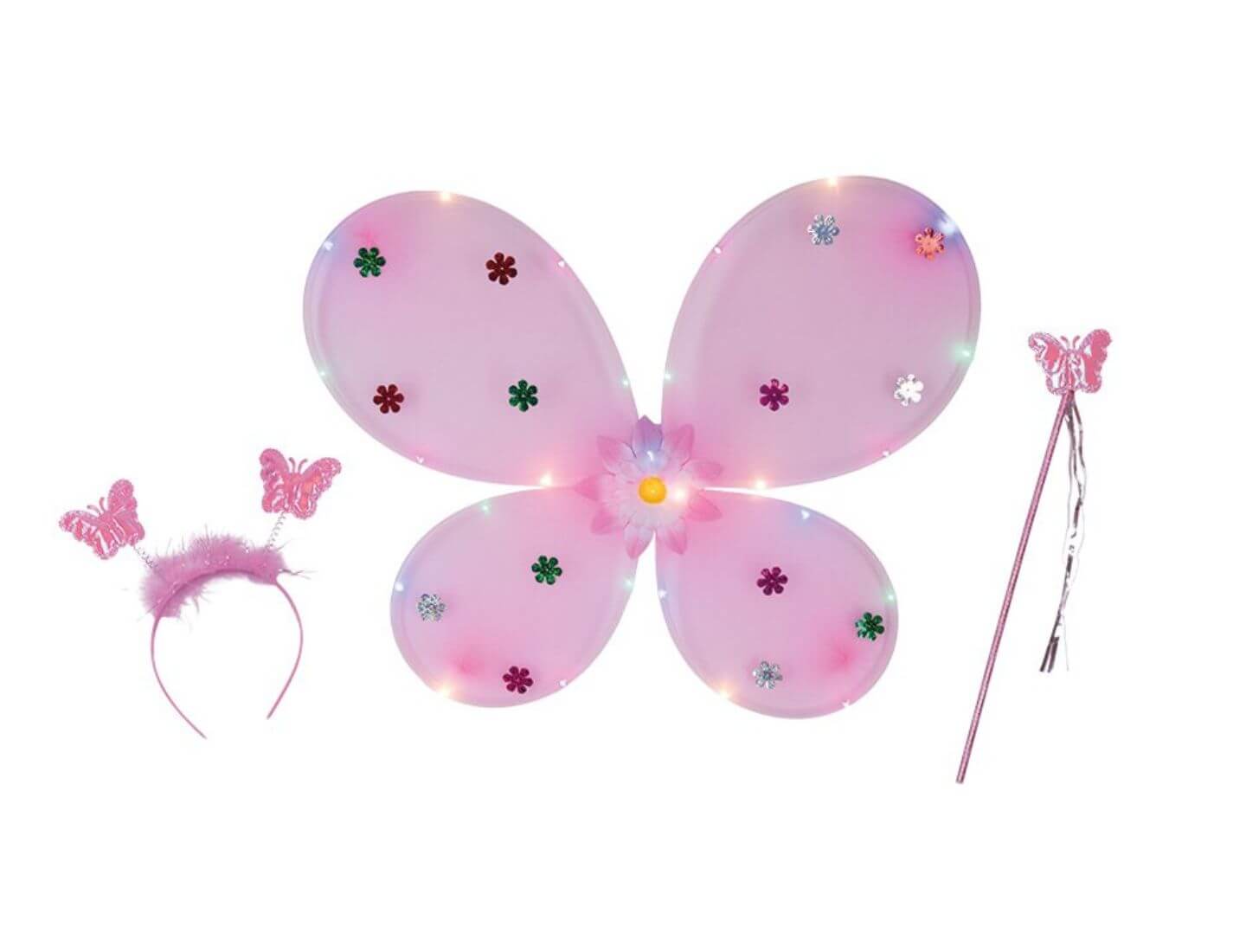 Schmetterling Set LED 3tlg. (inkl. Batterien)