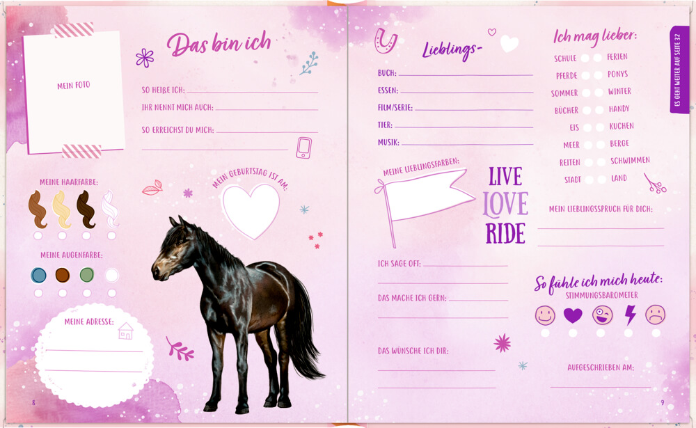Freundebuch mit Blüten-Patch: Pferdefreunde - Meine Freundinnen & Freunde