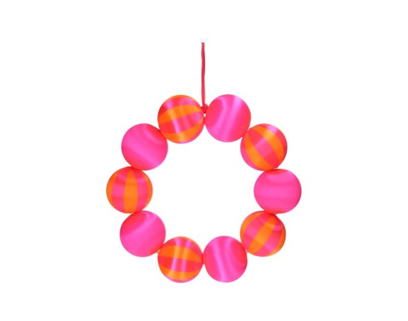 Chinois, Kugelkranz, uni/gestreift, pink/orange Chinois, Kugelkranz, uni/gestreift, pink/orange