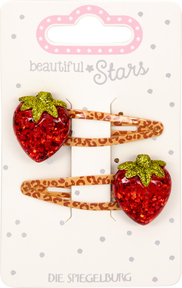 Haarclips Erdbeere - beautiful Stars (einzeln)