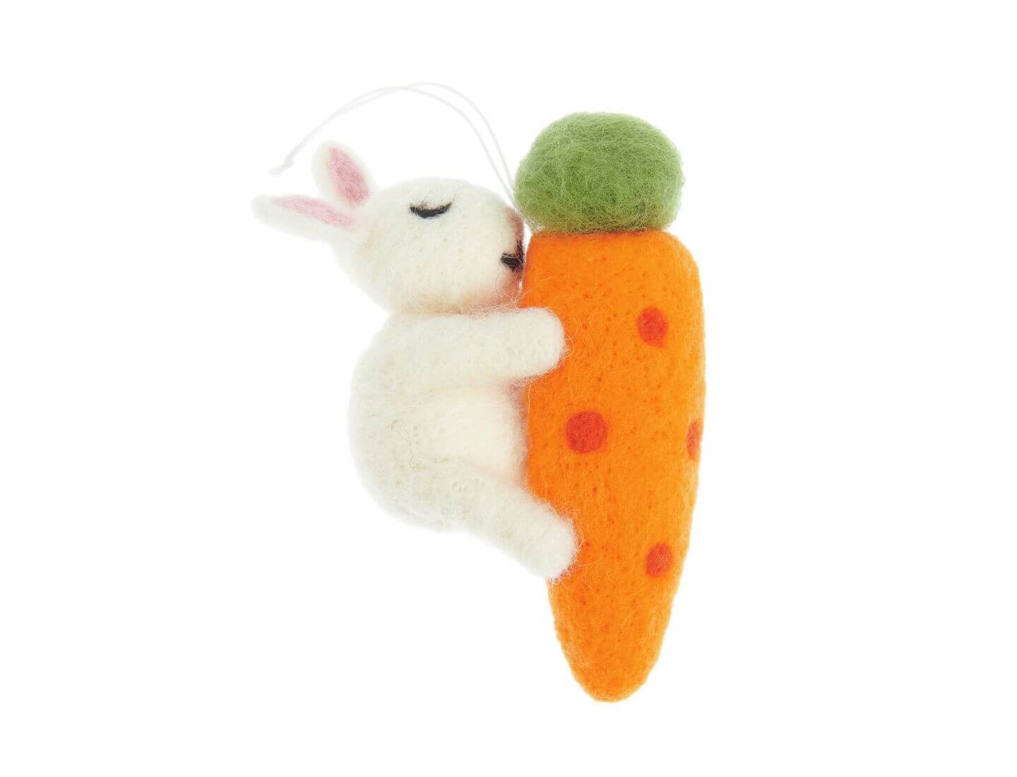 Aufhänger Filz-Hase auf Möhre