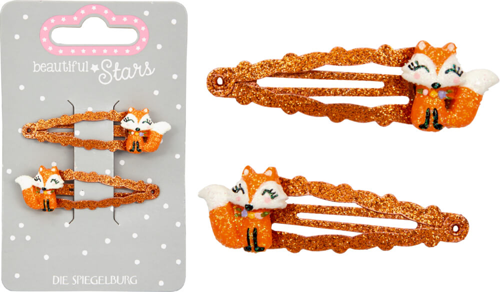 Haarclips Reh, Igel & Fuchs - beautiful Stars (einzeln)