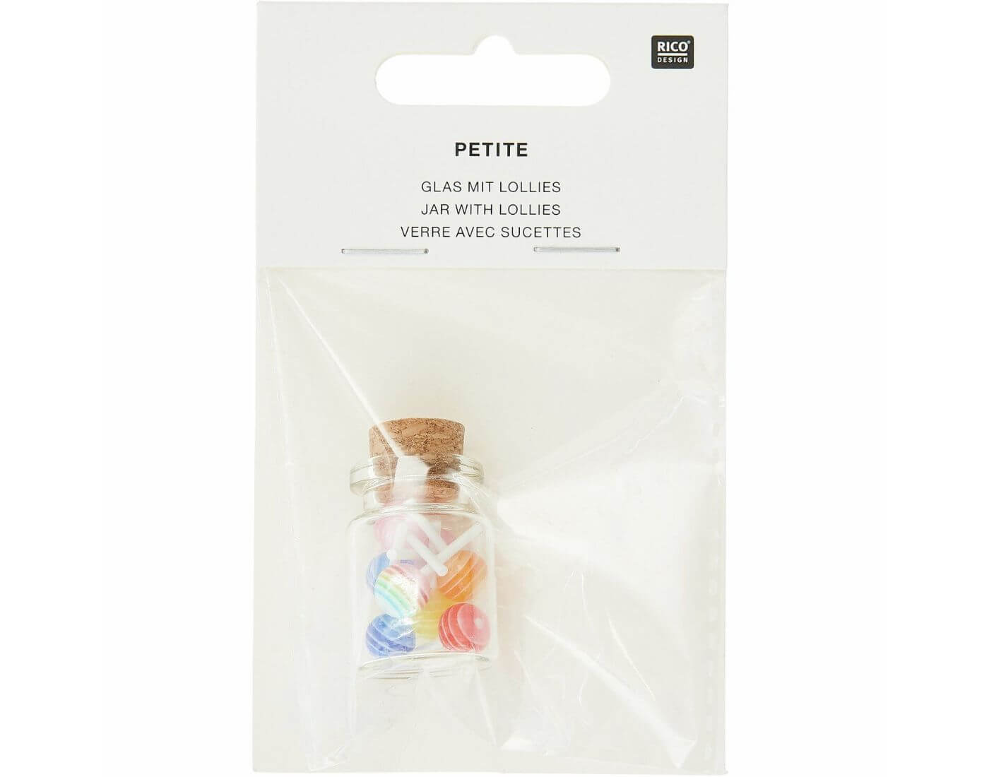 Miniatur Glas mit Lollies 10-teilig