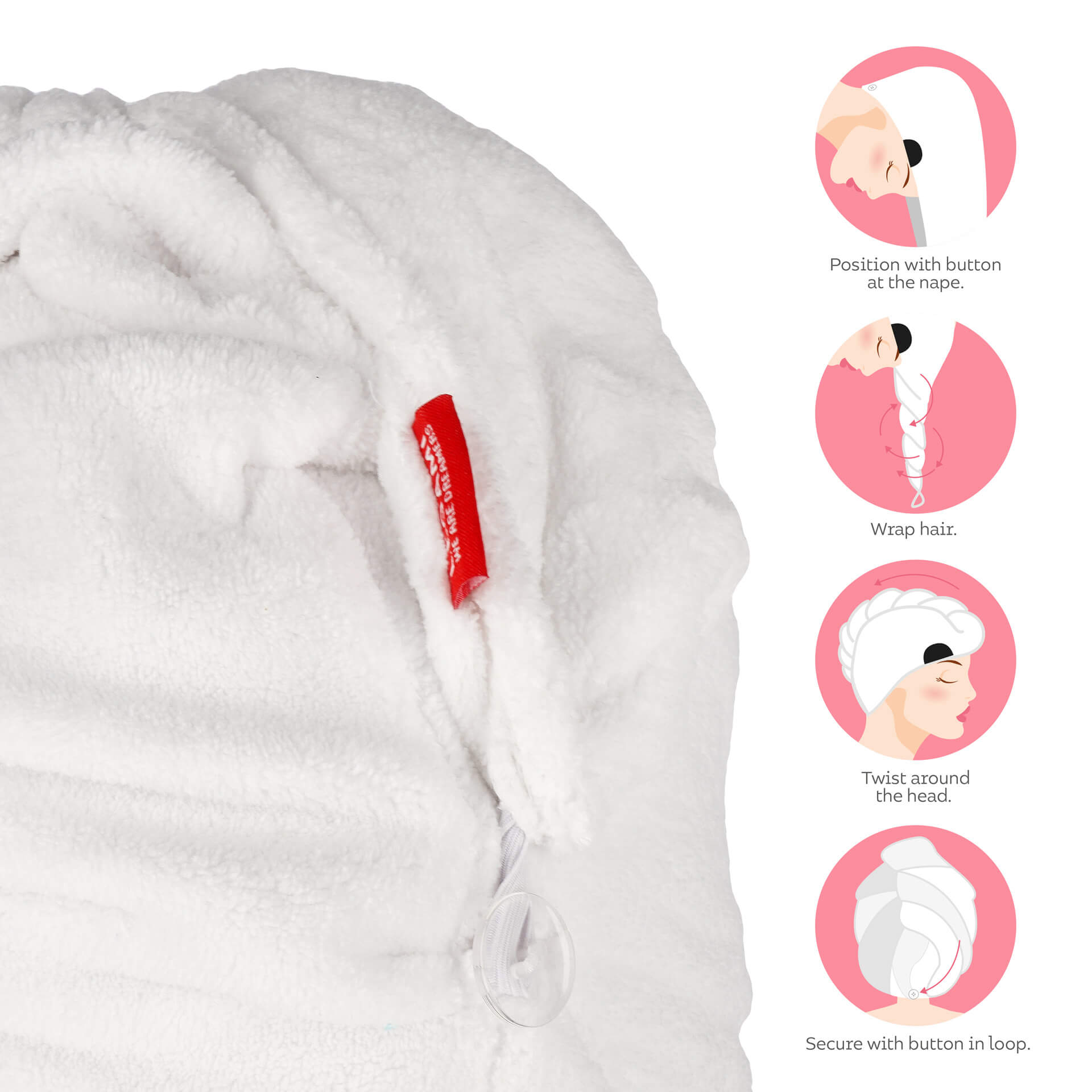 HTW0001_3 Turban-Handtuch für die Haare - Love my Hair Panda