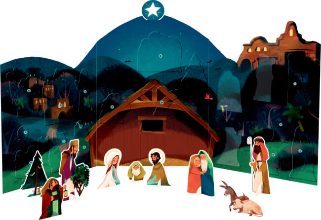 Meine zauberhafte Weihnachtskrippe, Aufstell-Adventskalender