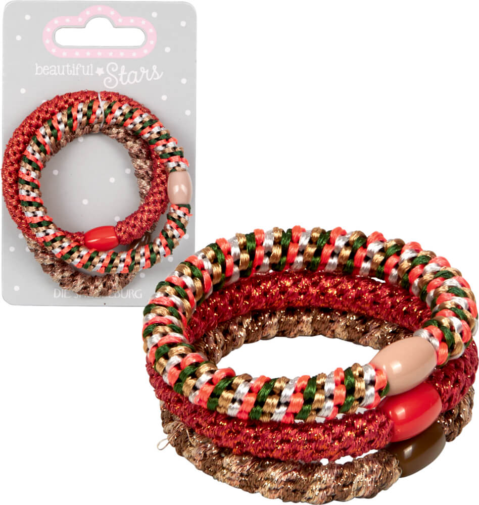 Haargummis Geflochten no.2 - beautiful Stars (einzeln)