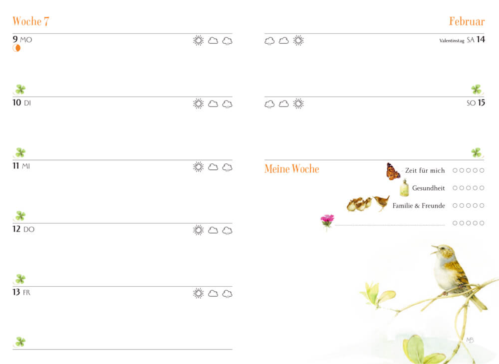 Großer Wochenkalender: GlücksKalender 2026 (peach) - M.Bastin Großer Wochenkalender: GlücksKalender 2026 (peach) - M.Bastin