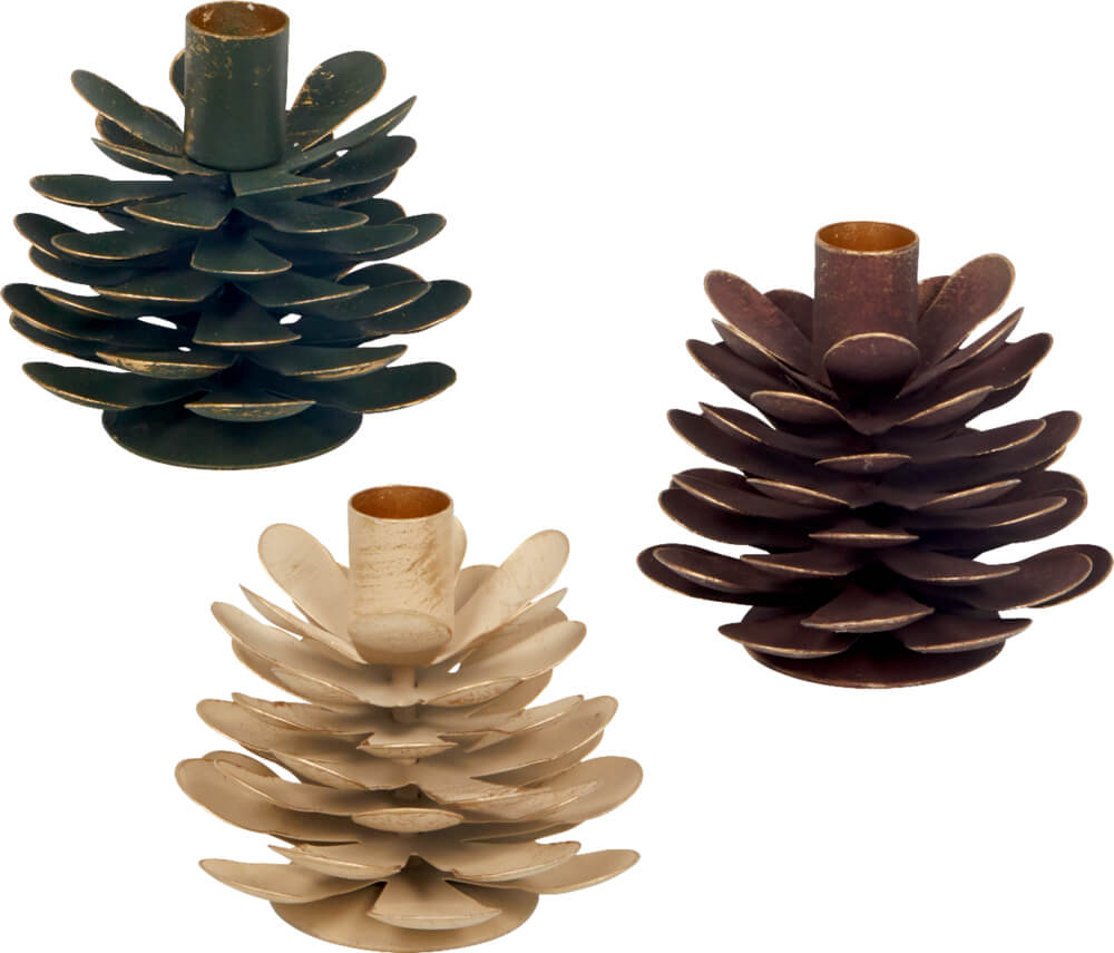 Zapfen-Kerzenständer - Festliche Weihnachten (einzeln)