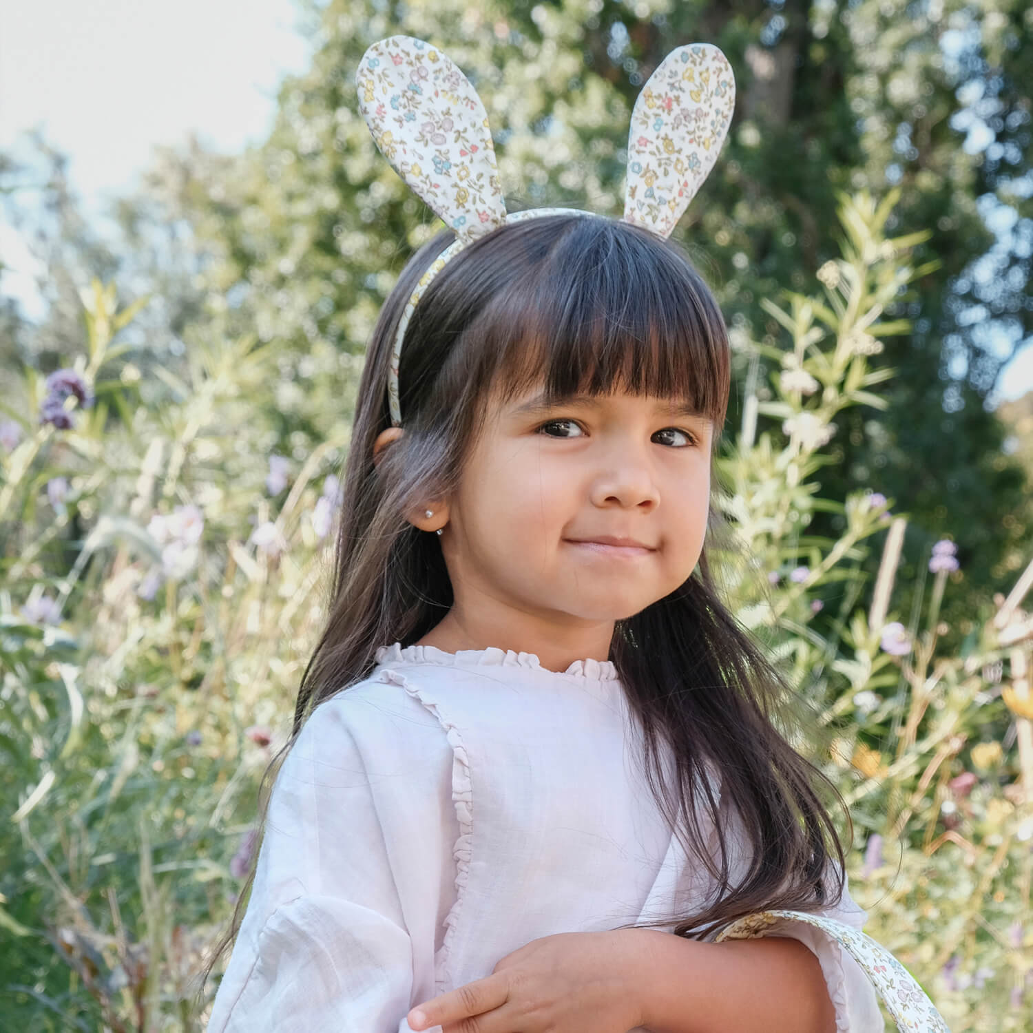 Haarreif mit Blütenblatt-Hasenohren