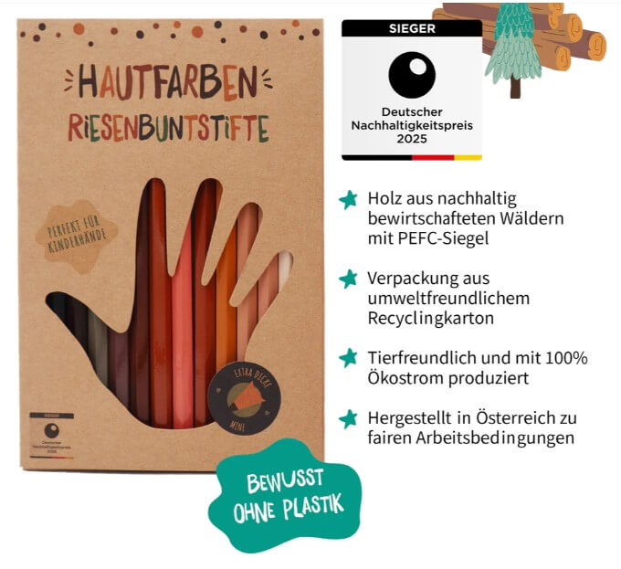 12 Hautfarben Riesenbuntstifte