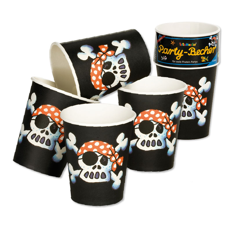 4219 Party Becher Piratenflagge Jolly Roger