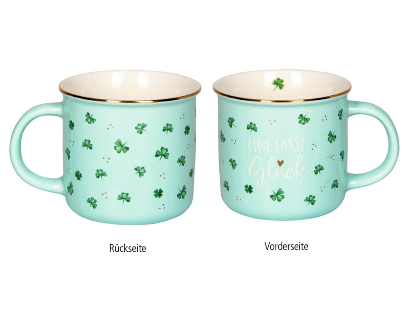 coppenrath-tasse-klee-1-1 Porzellan-Tasse Glücksklee - Viel Glück