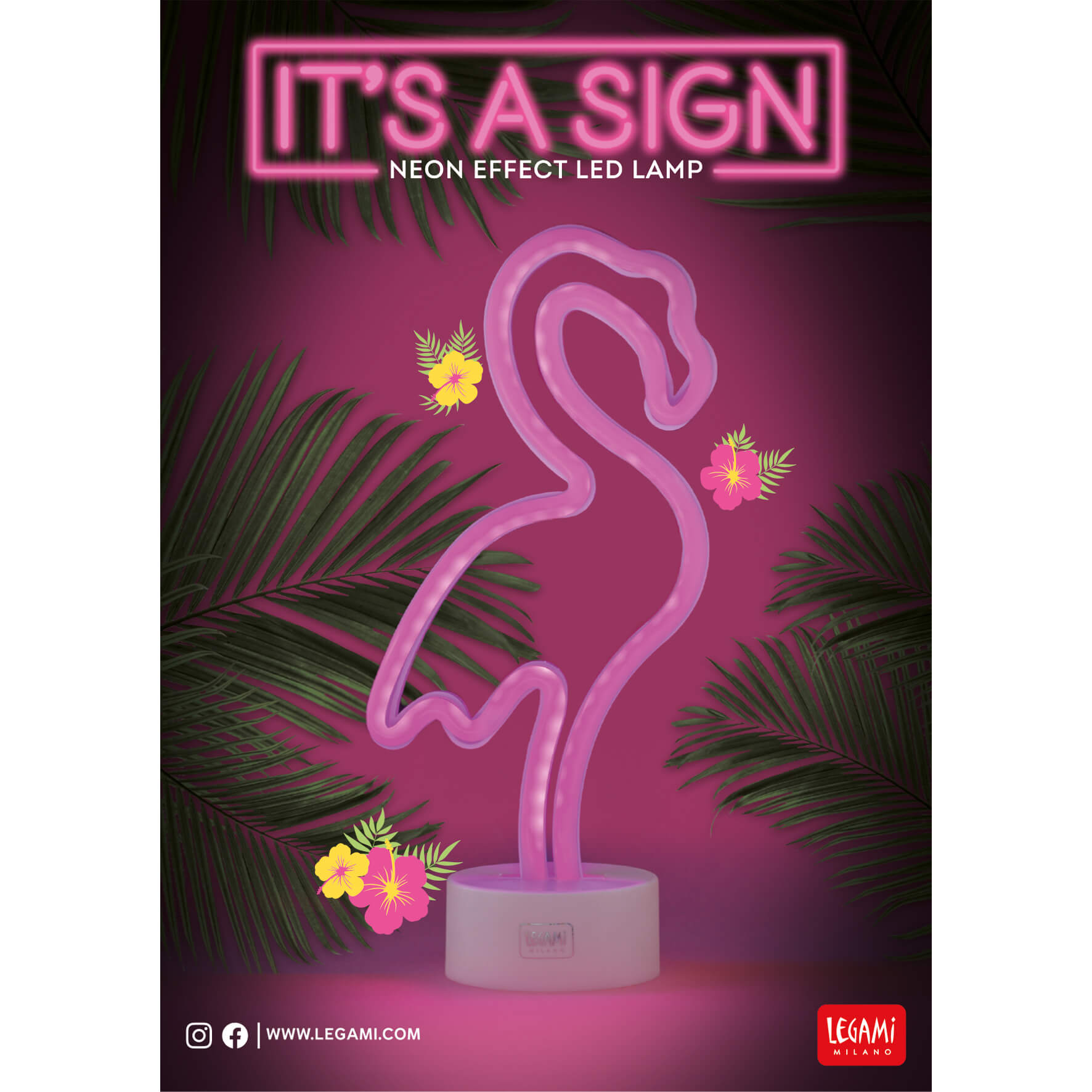 LED-Lampe mit Neoneffekt - It‘s a Sign - Flamingo