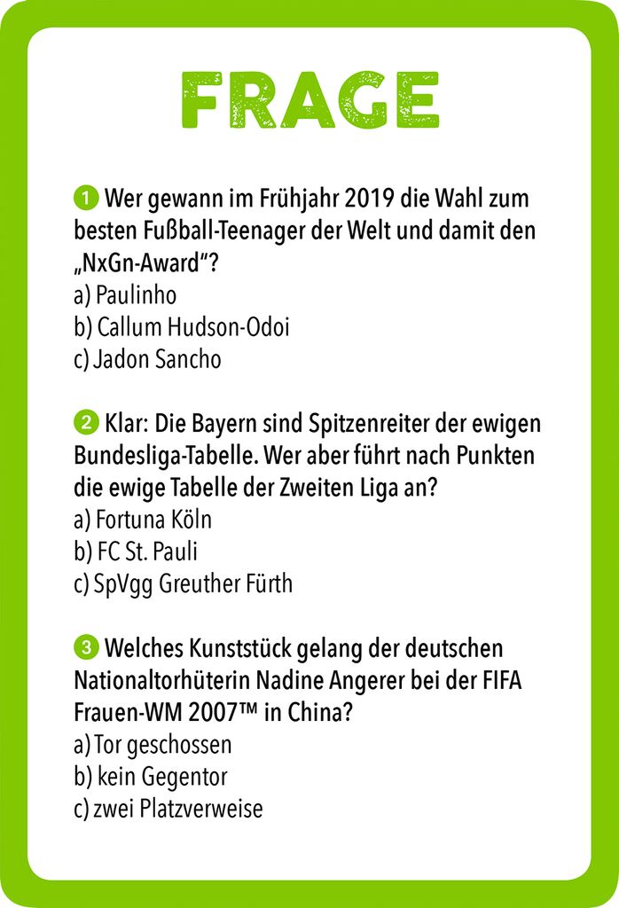 Das Fußball Quiz