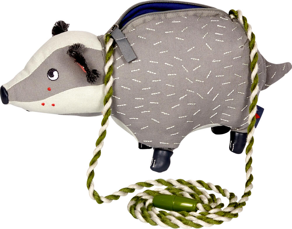 Stofftier mit Geheimfach Dachs - Tierisches Taschentheater
