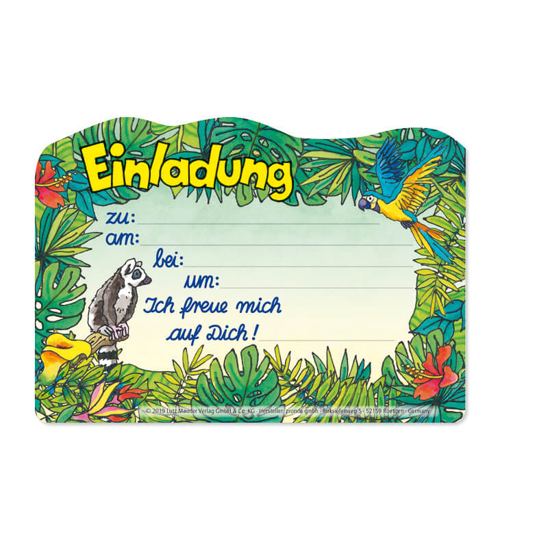 Stanzkarte Einladungs-Set Zootiere