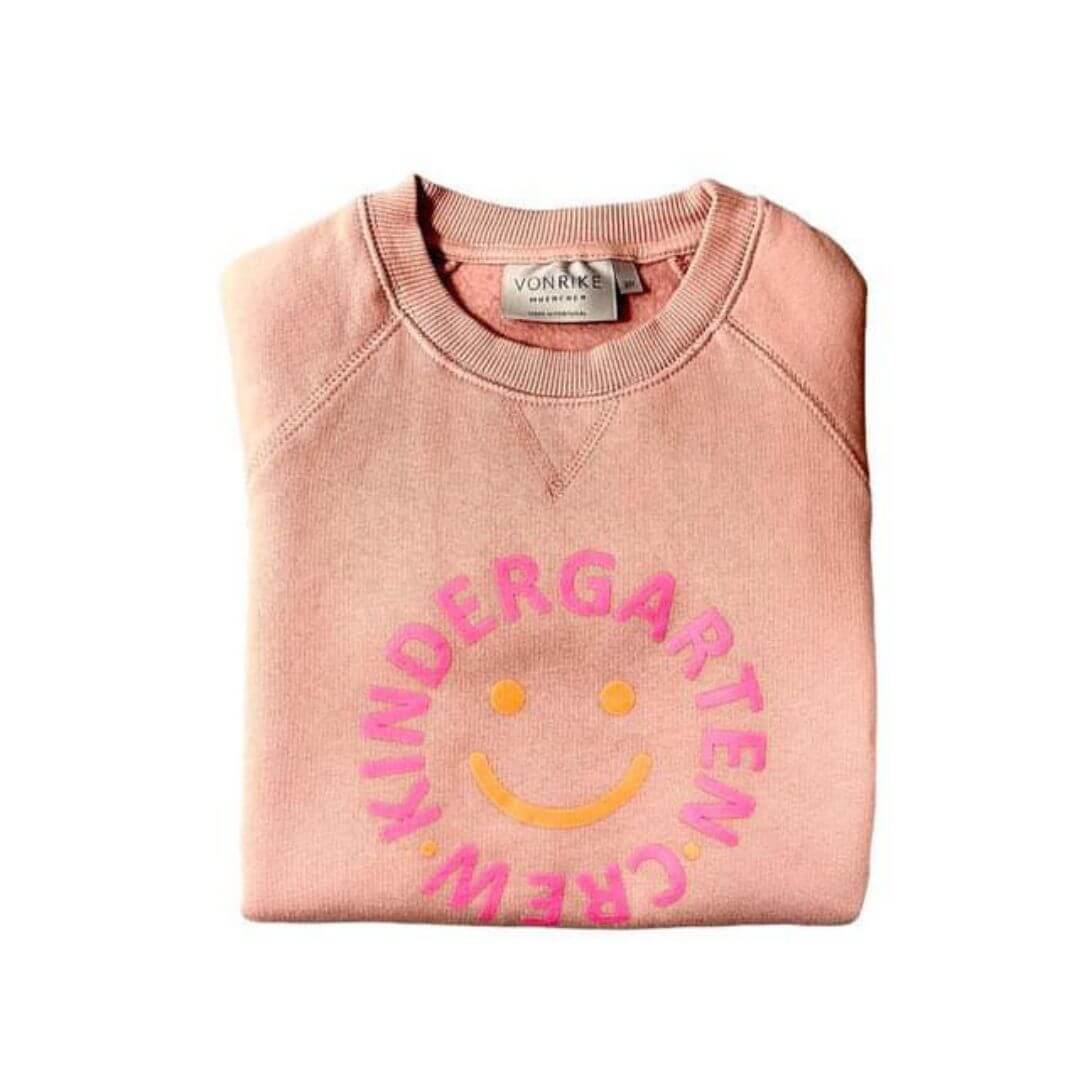 Sweater Kindergarten Crew - Altrosa - Größe 104-110, 3/4 Jahre