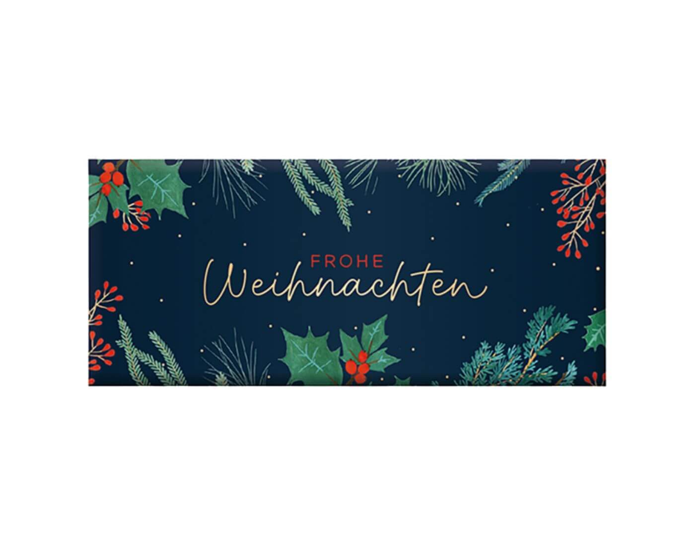 Schoko 30g Weihnachten Frohe Weihnachten (Zweige) Goldveredelung