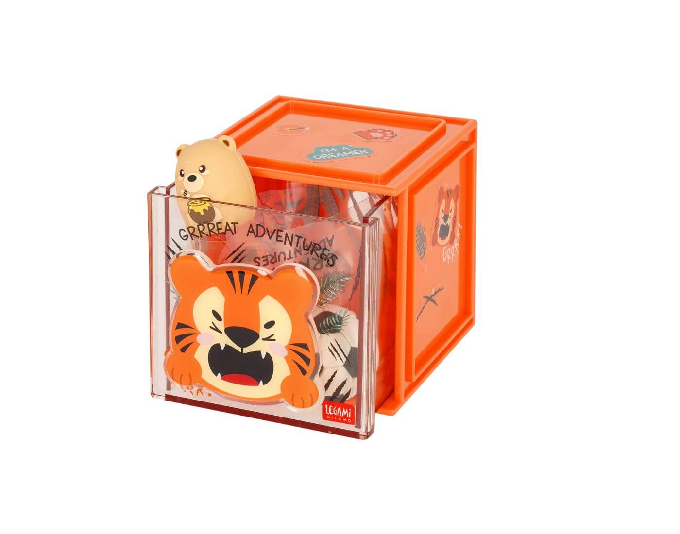 Erweiterbare Schreibtischbox - Cutie Cube Tiger