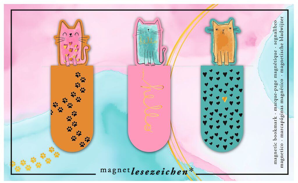 Magnetlesezeichen Katzentrio