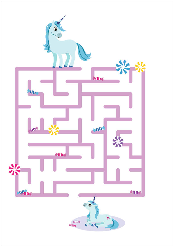 Mein kunterbunter Kindergartenblock: Rätsel ohne Text - Einhörner