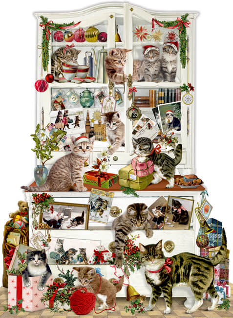 Katzen im Advent, Wand-Adventskalender A3 (Barbara Behr)