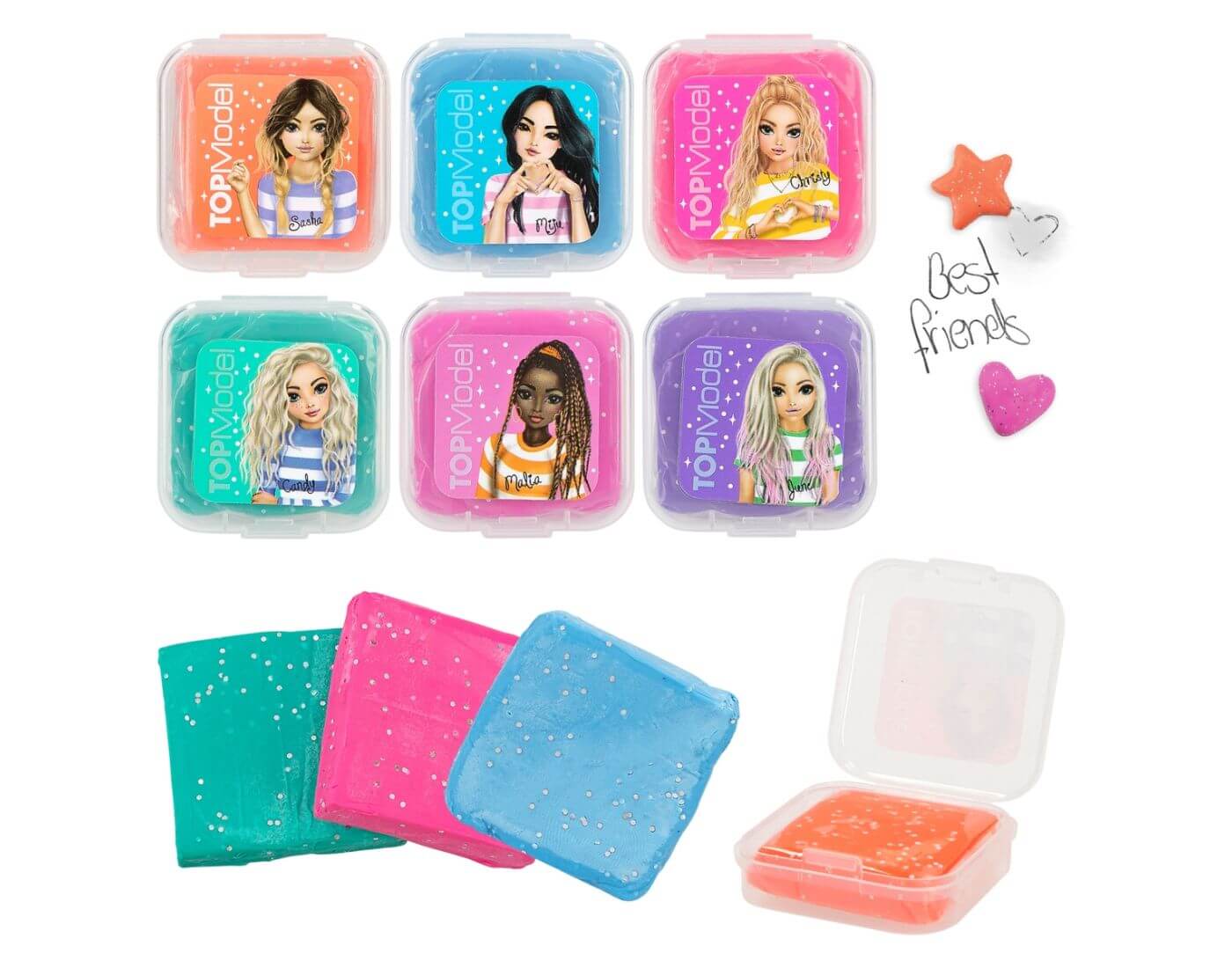 TOPModel Knetradiergummi Neon und Glitter, sort.